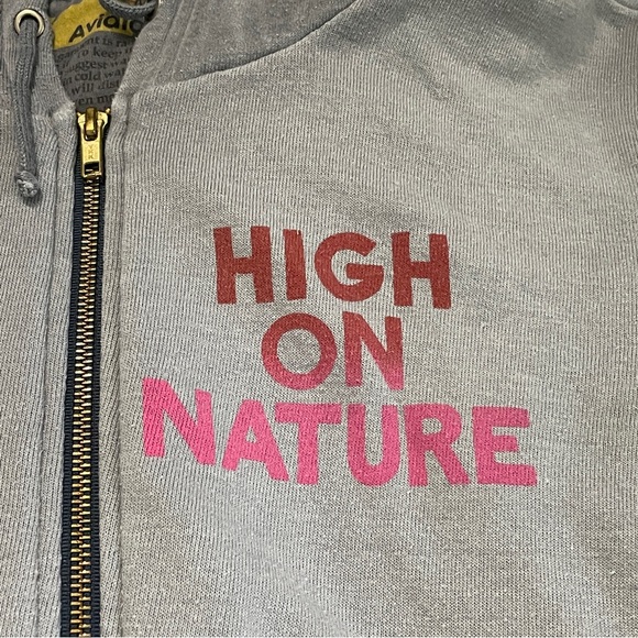 Vintage & Rare Spirtual Gangster “High on Nature” grey & rainbow Hoodie - sz M - Picture 10 of 14